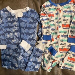 Blue Shark and Car Print Kids Pajama Set